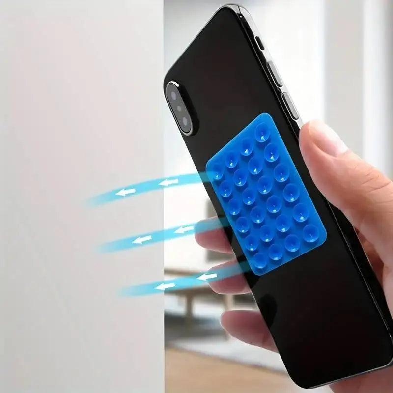 Silicone Suction Phone Holder Mat Multi-functional Suction Cup Phone Stand Square Anti-Slip Single-Sided Case Mount Back Sticker